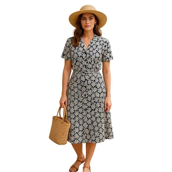 Lauren Ralph Lauren 100% Silk Floral Blouse & Skirt Set Plus Size $325 MSRP - Picture 1 of 9